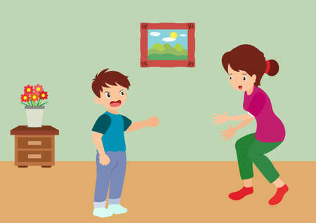 Mother and son conflictのイラスト素材