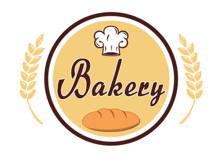 Bakery . Bred, hat, wheat spice. bakery circleのイラスト素材