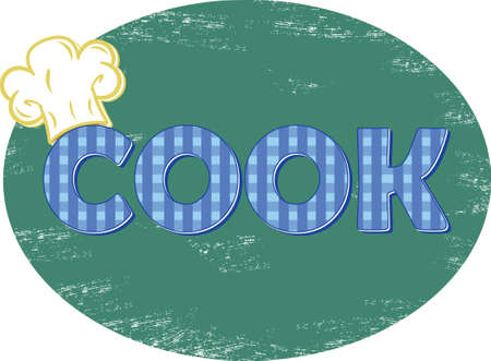 Retro Design COOK Text Message. Retro Design.のイラスト素材