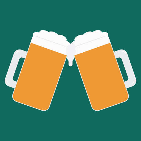Two Mugs of Beer. Vector Illustration of Beer Mugのイラスト素材
