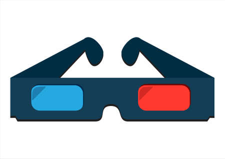 3D Cinema Glasses Vector Icon Illustrationのイラスト素材