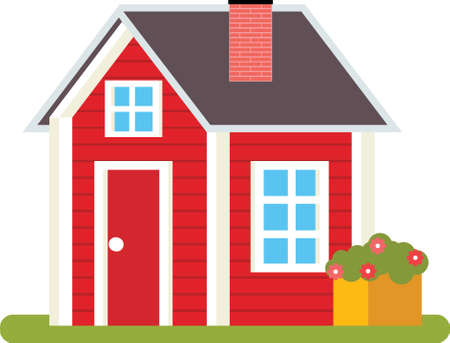 Chalet, wooden house, flat illustration. Vector illustration of cartoons concept homeのイラスト素材