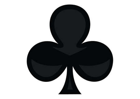 Vector Clover isolated on white background. Vector symbols of playing cards. Flat designのイラスト素材