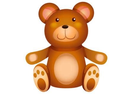 Teddy bear toy cartoon isolated on white background. Teddy bear vector graphic