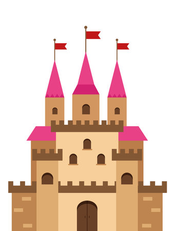 Castle icon in flat style vectorのイラスト素材
