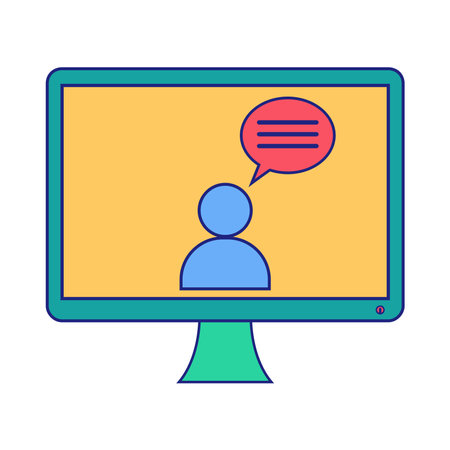 Chat Conversation Vector Flat Iconのイラスト素材