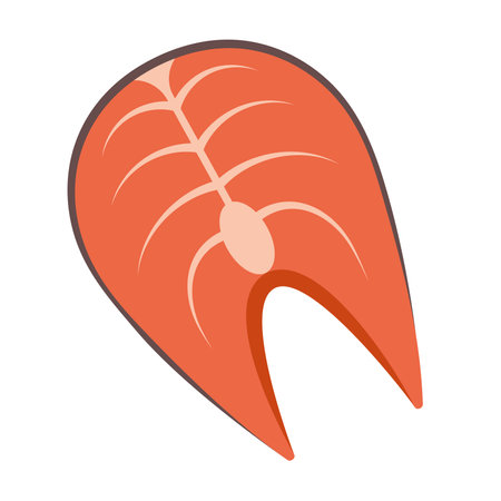 Salmon fish steak isolated on white background vector illustrationのイラスト素材