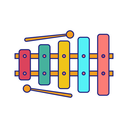 Xylophone Icon Flat Design Vectorのイラスト素材