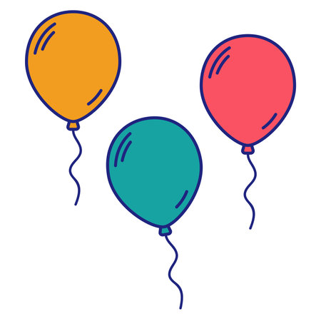 Balloons Icon Flat Design Vectorのイラスト素材