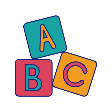 ABC Blocks Toy Icon Flat Design Vectorのイラスト素材