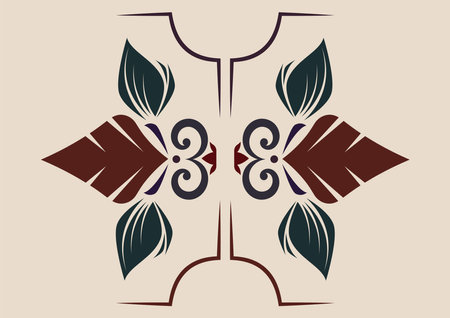 Abstract Floral Vintage Shape Design Vectorのイラスト素材