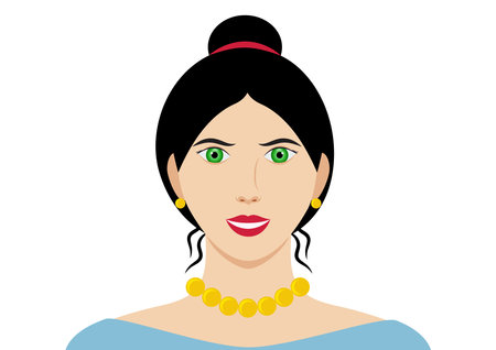 Portrait of elegante cute woman vectorのイラスト素材