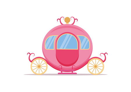 Princess Carriage Vector Clipart On White Backgroundのイラスト素材