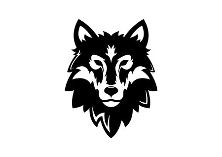 Wolf Head Icon Logo Flat Design Vector. Black Wolf Head
