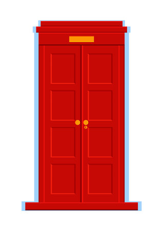 Red Door on White Background Vector Illustrationのイラスト素材