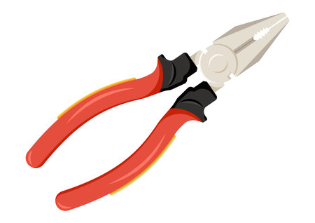 Red pliers work tools clipart vector flat design isolated on white backgroundのイラスト素材