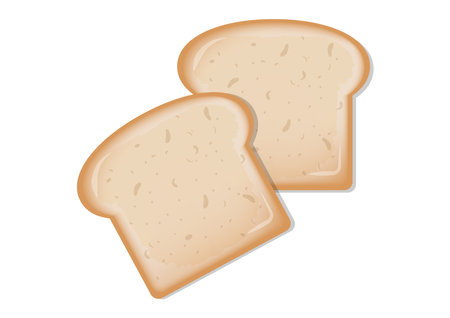 Two Slices of Bread Vector Flat Designのイラスト素材