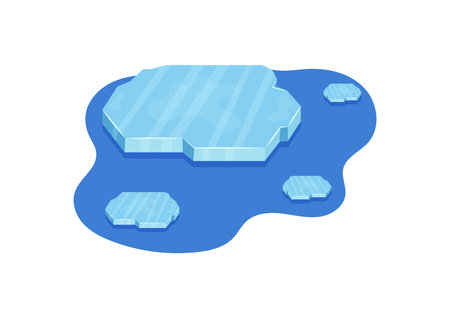 Ice floe design, Climate change global warning environment protection and danger theme Vector illustrationのイラスト素材