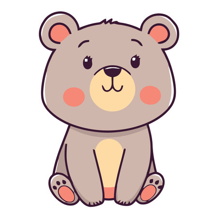 Cute cartoon teddy bear vector flat designのイラスト素材