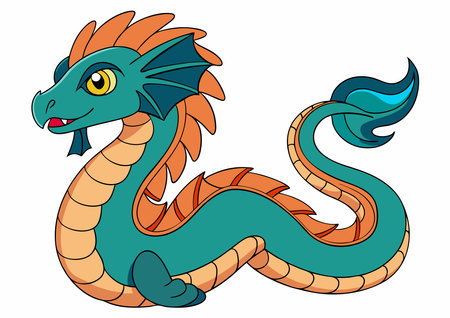 Bakunawa serpent like dragon ancient water dragon vectorのイラスト素材