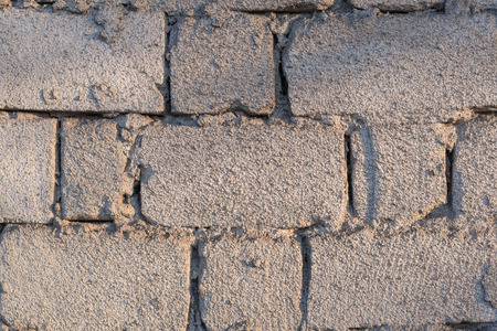 Wall constructed of coquina bricks. Coquina wall. Coquina textured wall.の写真素材
