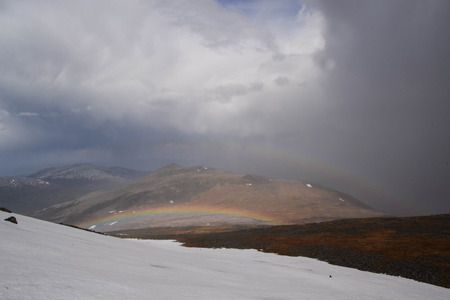 Rainbow over the Iovo Plateauの写真素材