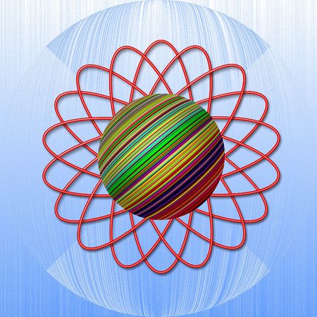illustration of abstract flower on blue backgroundの写真素材