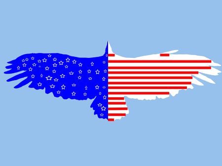illustration of abstract usa flag in eagles shapeの写真素材