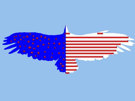 illustration of abstract usa flag in eagles shapeの写真素材