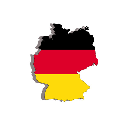 illustration of germany flag and map isolatedのイラスト素材