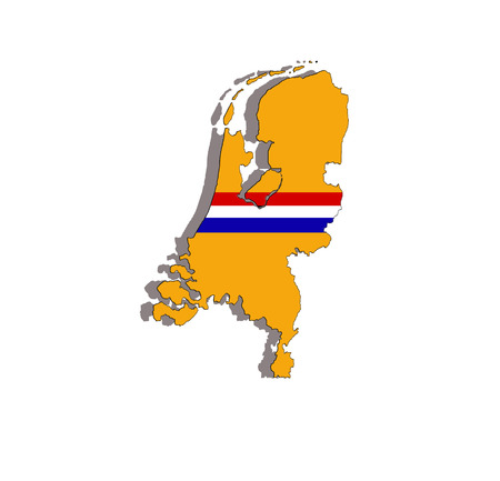 illustration of netherland flag and map isolatedのイラスト素材