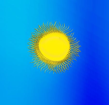 illustration of hot sun with reysの写真素材