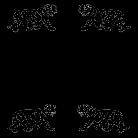 illustration of black and white tigersのイラスト素材