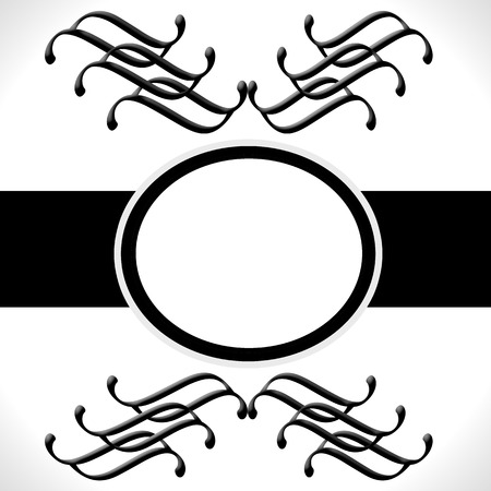 illustration of old black and white frame for text or photoのイラスト素材