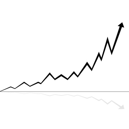 illustration of rising line black and whiteのイラスト素材
