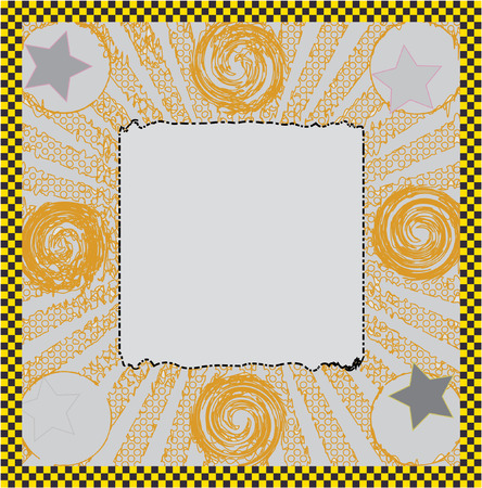 abstract frame with stars and ballsのイラスト素材