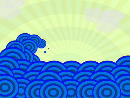 illustration of wild seaのイラスト素材