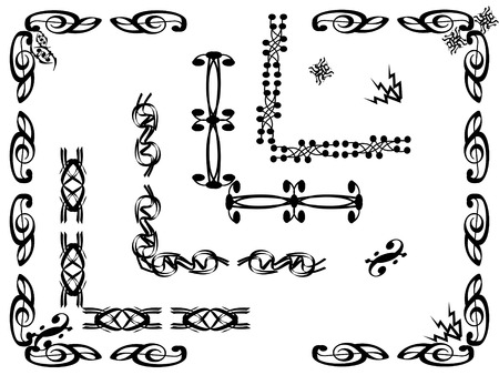 corners and signs black and white illustrationのイラスト素材