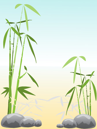 bamboo tree  sky background のイラスト素材