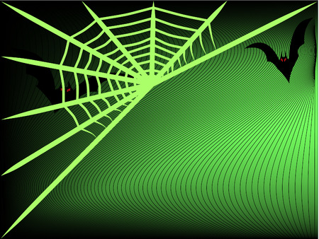 flying bats and spider netのイラスト素材