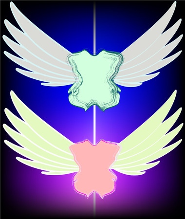 wings in retro styleのイラスト素材