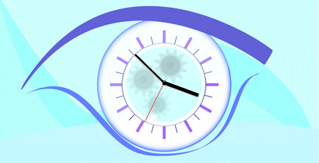Nice eyeball background abstract clockのイラスト素材