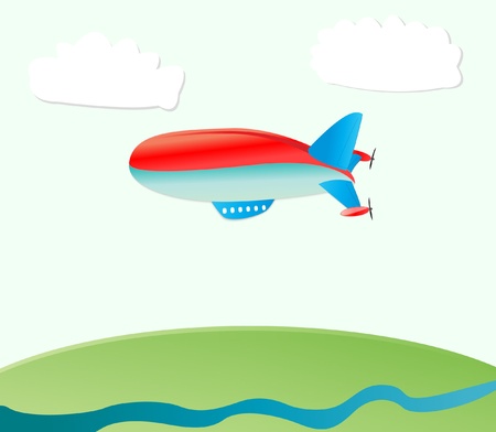 airship nature backgroundのイラスト素材