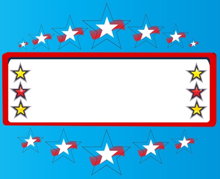 illustration of star banner blue background のイラスト素材