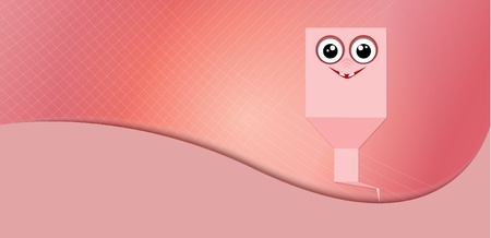 cute worm on red backgroundのイラスト素材