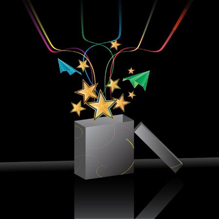 present box with surpriseのイラスト素材