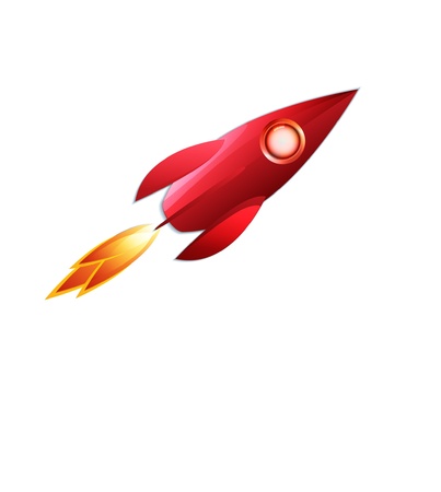 retro space rocket のイラスト素材