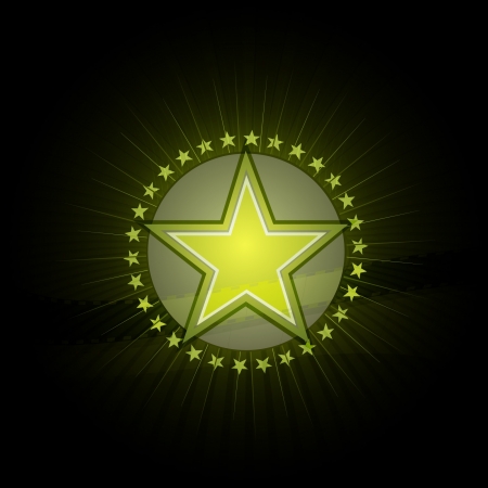 green retro starのイラスト素材
