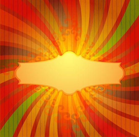 Vintage colorful template with sun burst のイラスト素材
