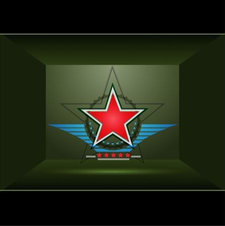Red star   Green background with のイラスト素材